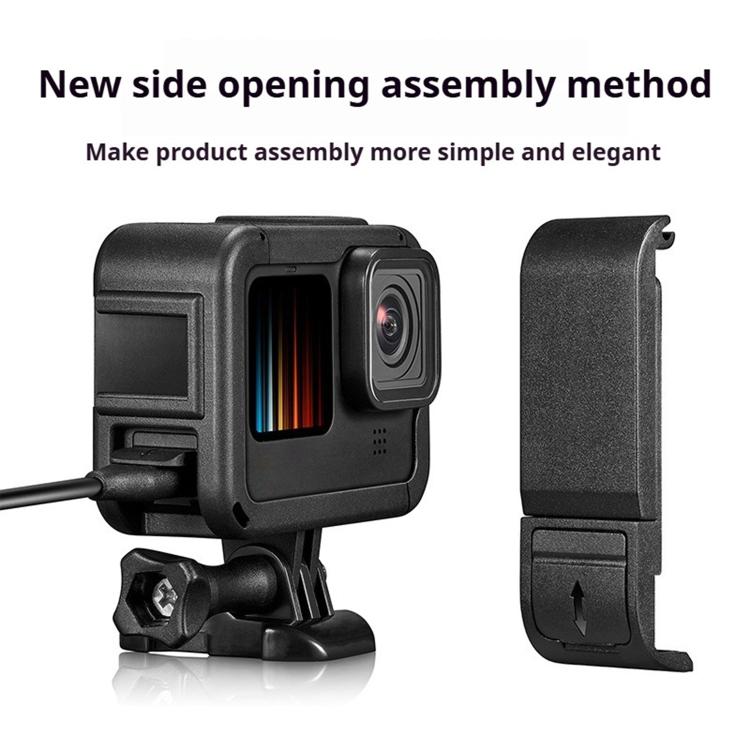 Dual Cold Shoes Frame Expansion PA Cage with Side Interface Cover, For GoPro HERO13 Black / HERO12 Black