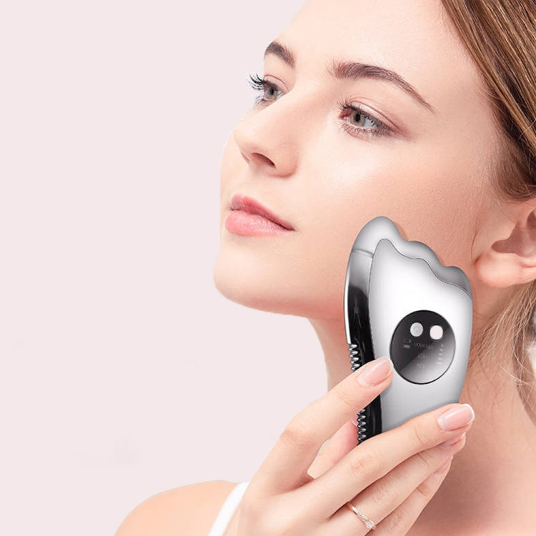 K-SKIN KD817 وسادة خدش للوجه، لوحة كشط لتخفيف التعب والإجهاد، جهاز تدليك كهربائي، شحن USB، أحمر، أبيض