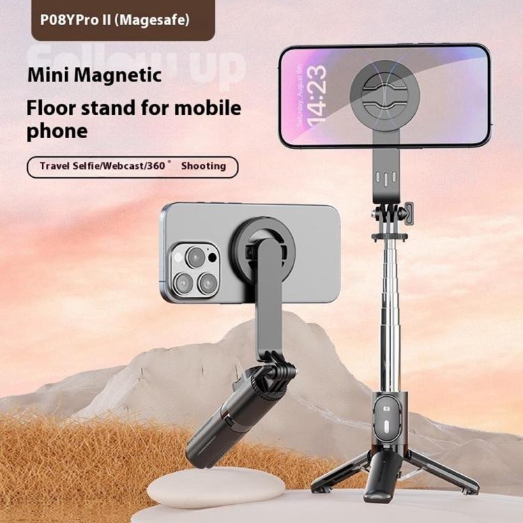 P08Y Pro Portable Travel Selfie Stick Tripod Mini Magsafe Phone Stand with Remote Control