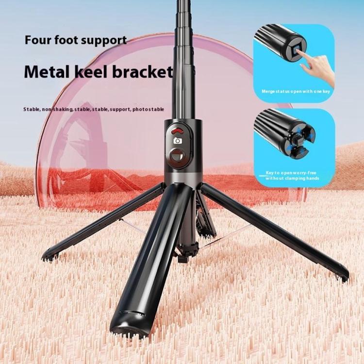 P07 Max Extendable Four-legged Stand Magnetic Phone Selfie Stick with Bluetooth Remote Control