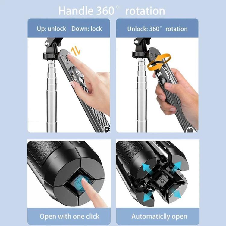 P510 Retractable Four-Legs Stand Portable Phone Stand Selfie Stick with Bluetooth Remote Control