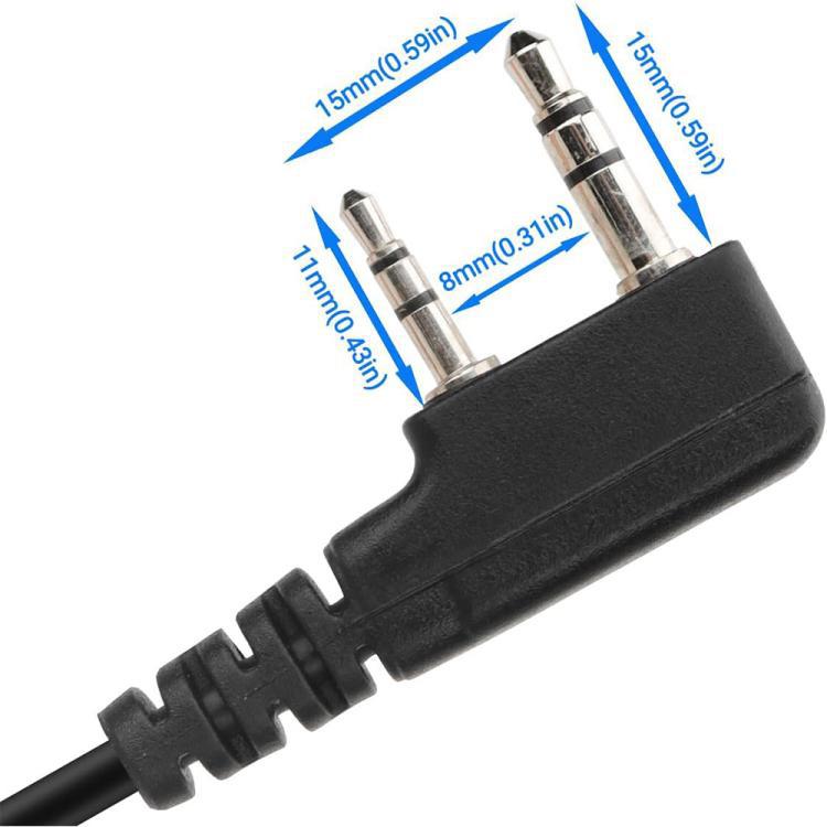 JUNSUNMAY Walkie Talkies Headset Radio Earpiece Adapter Cable, Length: 25cm