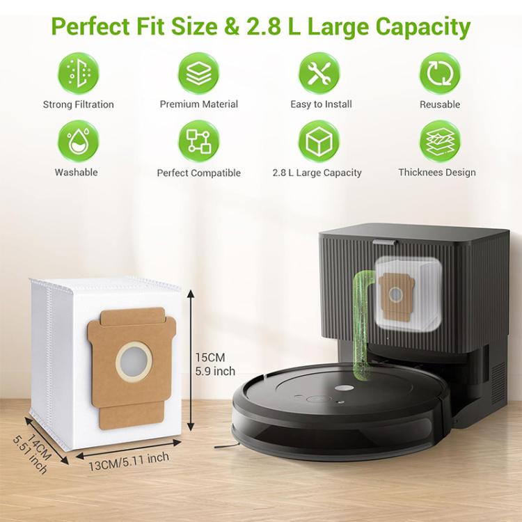 JUNSUNMAY 6pcs Robot Cleaner Non-woven Fabrics Dust Bag for iRobot Roomba Plus 405 / 505 Combo