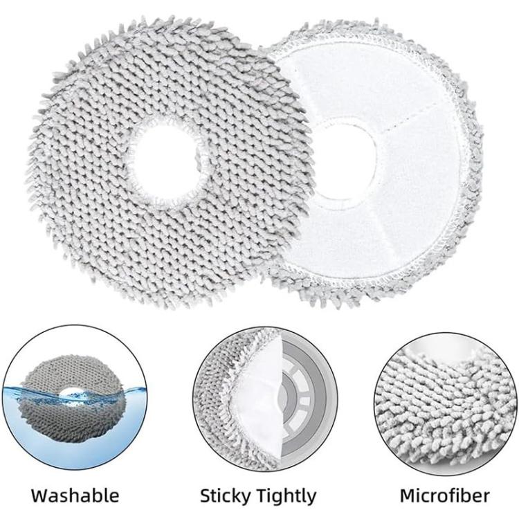 JUNSUNMAY 4pcs Washable Mop Pads Replacement for Ecovacs Deebot T50 Pro / T50 Max / T50 Omni