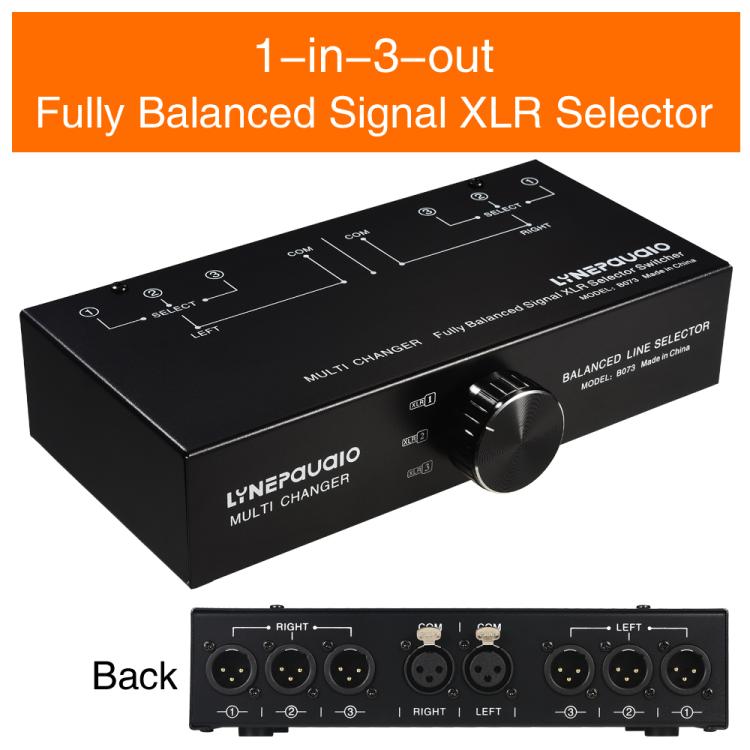B073 1 Input 3 Output Fully Balanced Signal Selector 3-Channel Balanced Line Selector, No Need For External Power Supply Lossless Switching