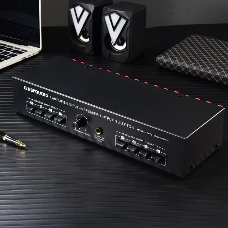 B075 4 Input 4 Ooutput Power Amplifier Speaker Selector Switcher, 300W Sound Quality Per Channel No Loss