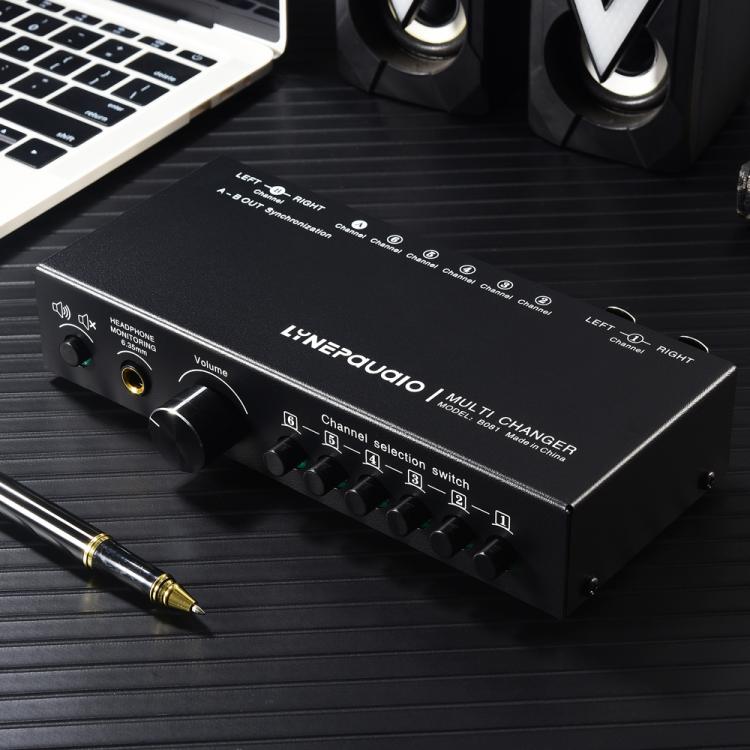 B081 6 Input 3 Outupt Audio Signal Selector Switcher Multi-channel Switcher, Fully Balanced Passive Front Active Speaker Volume Controller RCA Selector