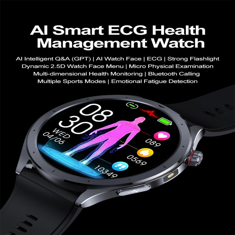 ET472 1.53 inch Color Screen BT Smart Watch Silicone Strap, Support AI-GPT Intelligent Question and Answer