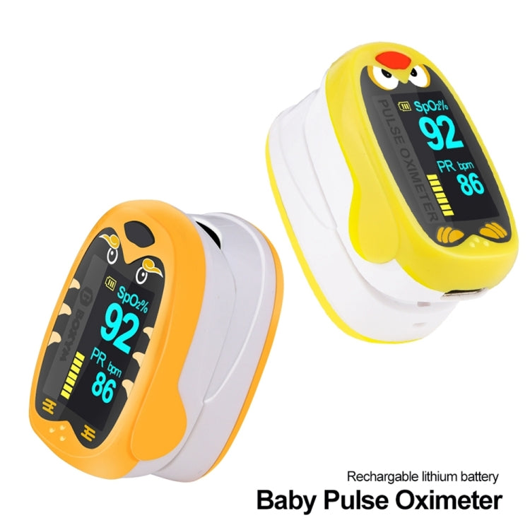 Pediatric Finger Pulse Oximeter Neonatal Blood Oxygen Children Kids Rechargeable USB Saturation Infant Oximetro Pediatrico, yellow, Orange
