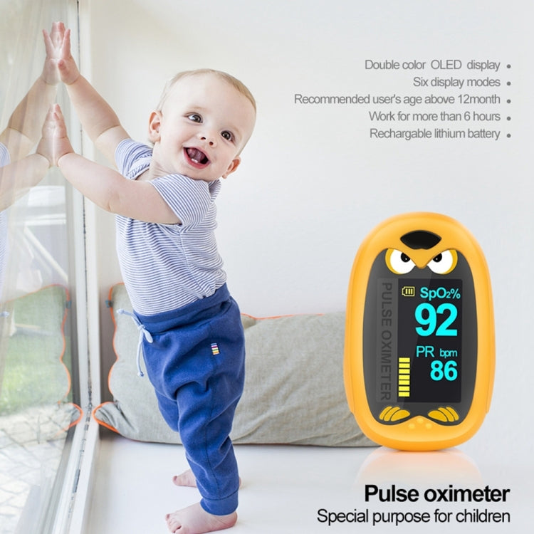 Pediatric Finger Pulse Oximeter Neonatal Blood Oxygen Children Kids Rechargeable USB Saturation Infant Oximetro Pediatrico, yellow, Orange