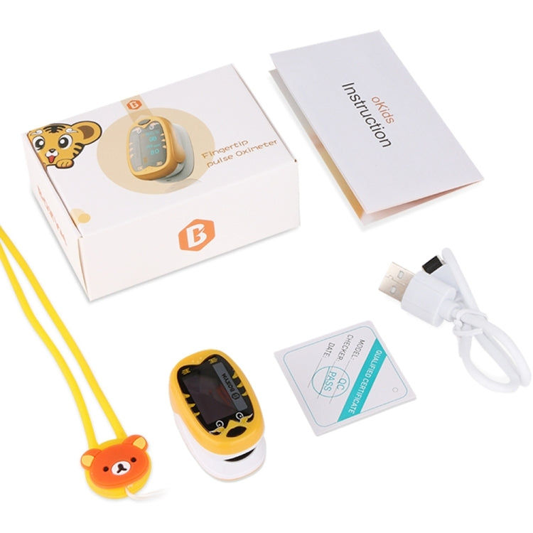 Pediatric Finger Pulse Oximeter Neonatal Blood Oxygen Children Kids Rechargeable USB Saturation Infant Oximetro Pediatrico, yellow, Orange