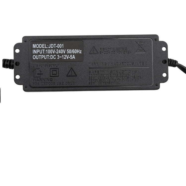 AC To DC Adjustable Voltage Power Adapter Universal Power Supply Display Screen Power Switching Charger, US 3-12-5A, EU 3-12-5A, US 3-24V-2A, EU 3-24V-2A, US 9-24V-3A, EU 9-24V-3A