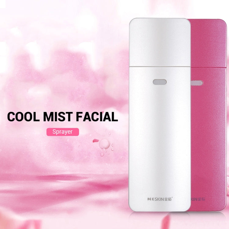 جهاز ترطيب الوجه المحمول K-SKIN KD777 Nano Cool للعناية بالبشرة، أبيض، أحمر