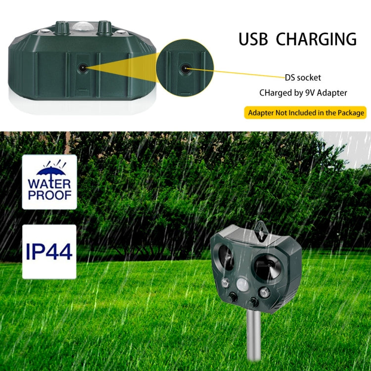 Outdoor Ultrasonic Solar Animal Repeller Pest Mouse Repeller Sensor Garden Bird Cat Dog Fox Repellent Keep Animals Away, Repellent