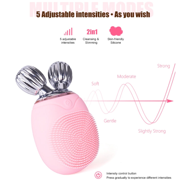 Duosi 2in1 Electric Facial Cleansing Brush Waterproof face Skin Cleansing Massager Silicone Vibration Scrubber Pore Clear Blackhead Remover