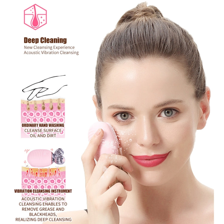 Duosi 2in1 Electric Facial Cleansing Brush Waterproof face Skin Cleansing Massager Silicone Vibration Scrubber Pore Clear Blackhead Remover