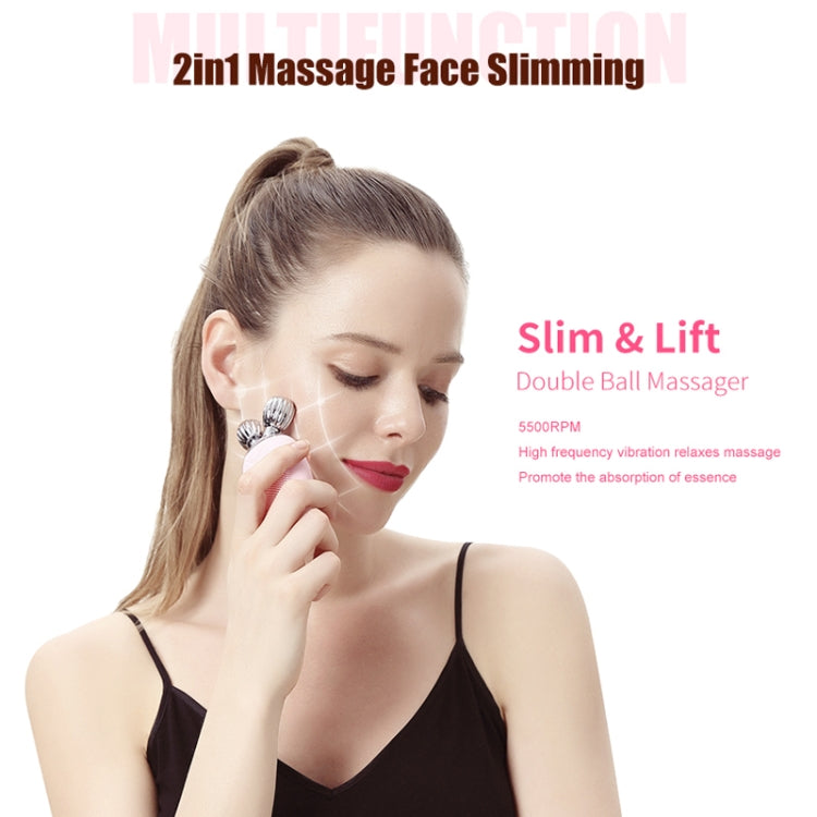 Duosi 2in1 Electric Facial Cleansing Brush Waterproof face Skin Cleansing Massager Silicone Vibration Scrubber Pore Clear Blackhead Remover
