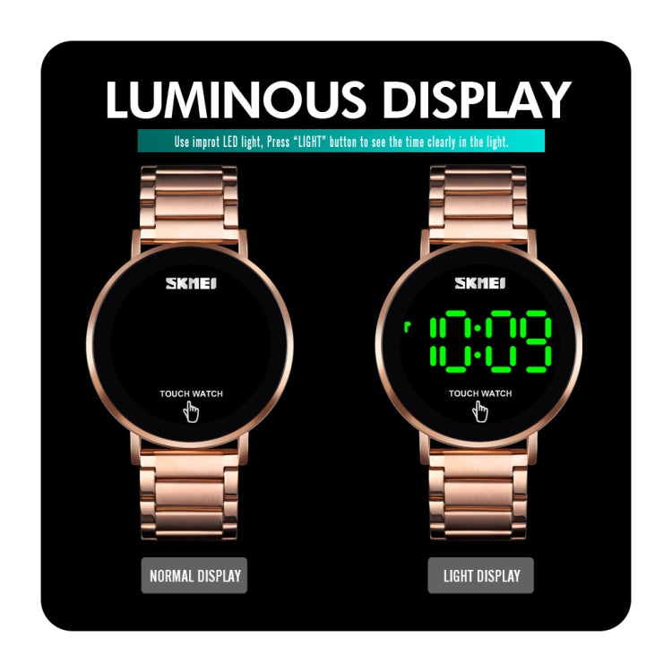 SKMEI 1550 Simple and Stylish LED Touch Screen Men Watch Waterproof Stainless Steel With Electronic Watch
