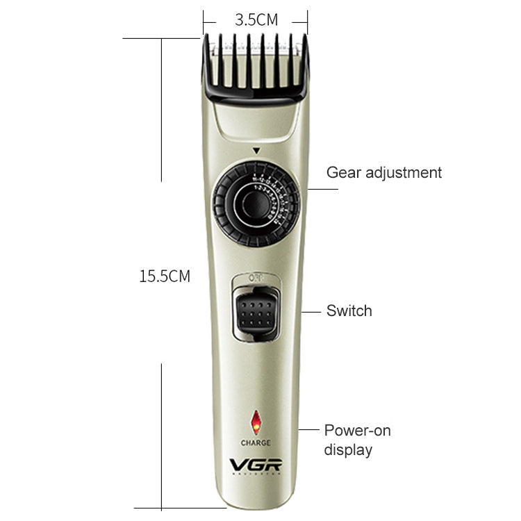 ماكينة قص الشعر VGR V-031 5 وات USB متعددة الأحجام قابلة للتحكم والتشذيب الذاتي، V-031