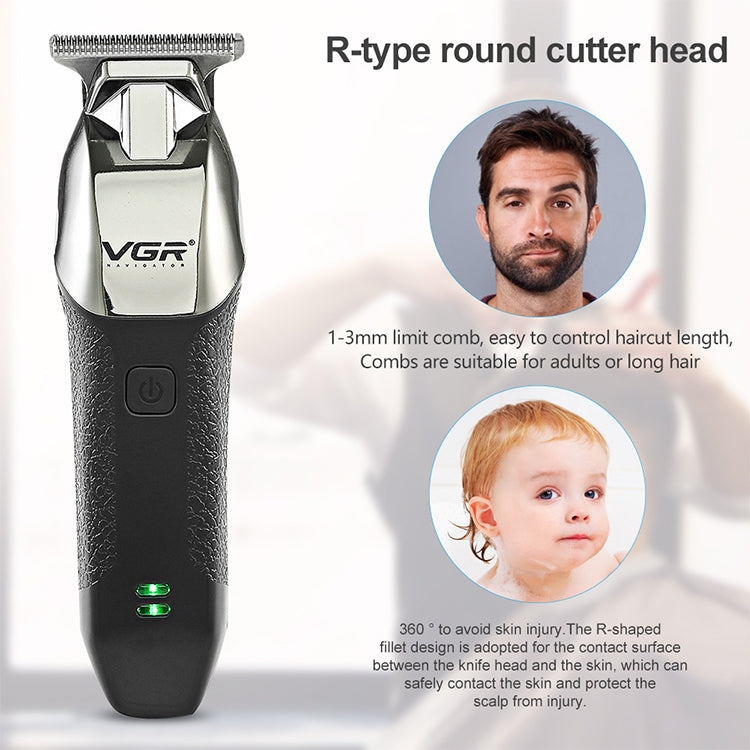 ماكينة قص الشعر الكهربائية المحمولة VGR V-171 بقوة 5 وات USB، باللون الأبيض، V-171