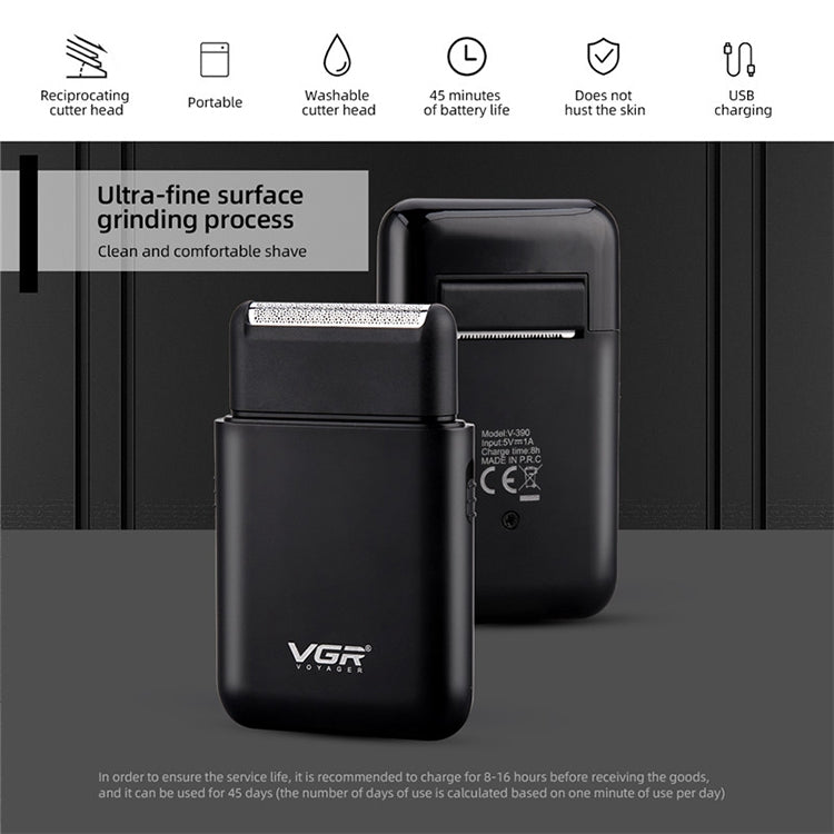 ماكينة حلاقة كهربائية ترددية محمولة VGR V-390 بقدرة 5 وات بمنفذ USB، V-390 (أسود)، V-390 (أخضر)