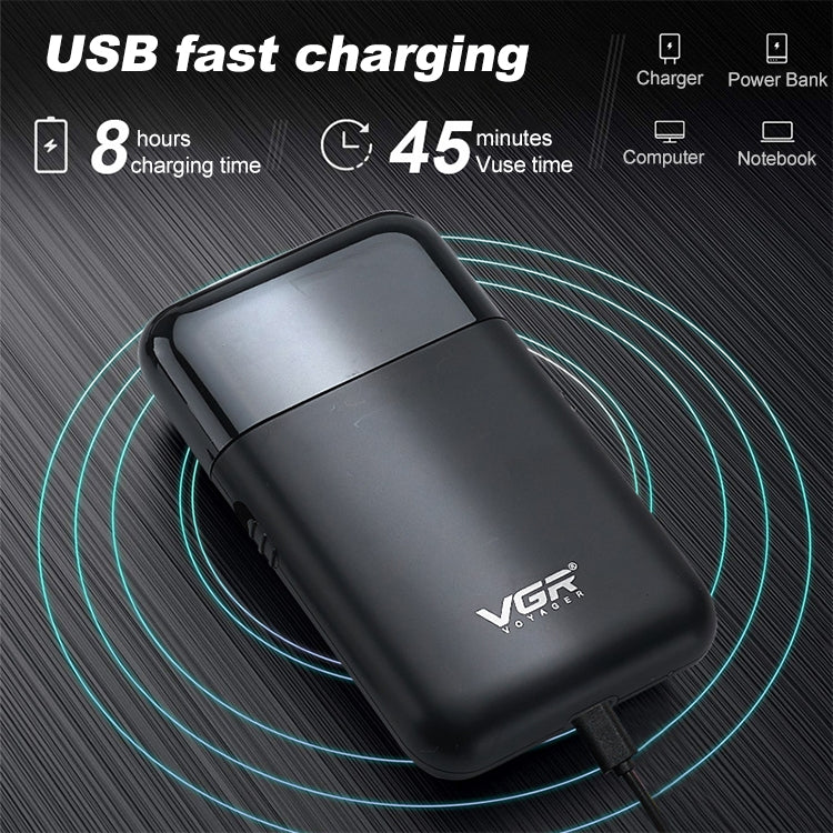 ماكينة حلاقة كهربائية ترددية محمولة VGR V-390 بقدرة 5 وات بمنفذ USB، V-390 (أسود)، V-390 (أخضر)