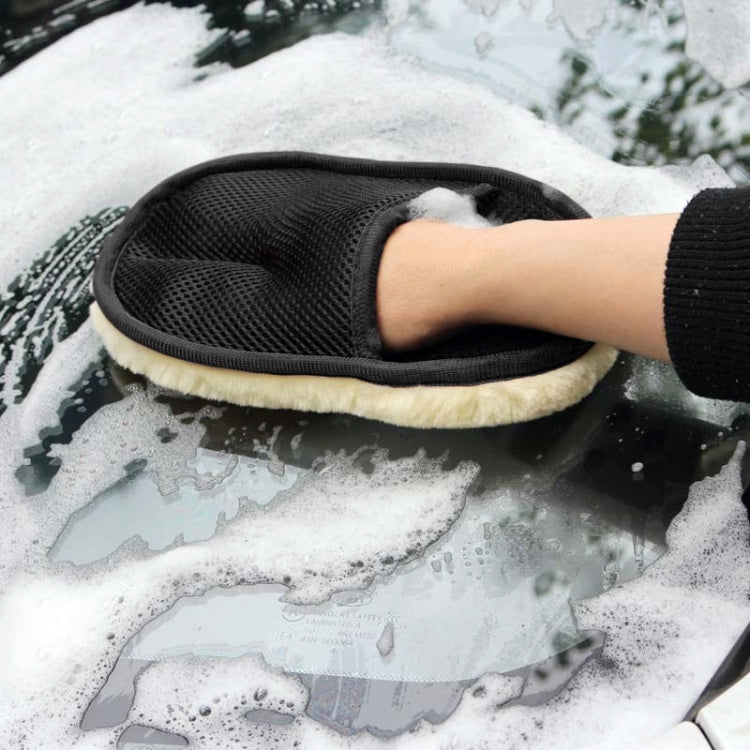 Car Styling Wool Soft Car Washing Gloves Cleaning Brush Motorcycle Washer Care Products, Brown, Washing Gloves