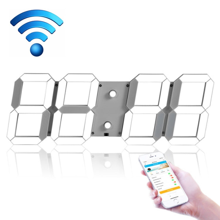 ساعة رقمية LED لغرفة المعيشة، ساعة حائط إبداعية مزودة بخاصية واي فاي، قابس أمريكي، 4 بت واي فاي مجوف أبيض، 4 بت واي فاي مجوف أحمر، 4 بت واي فاي صندوق مغلق أبيض