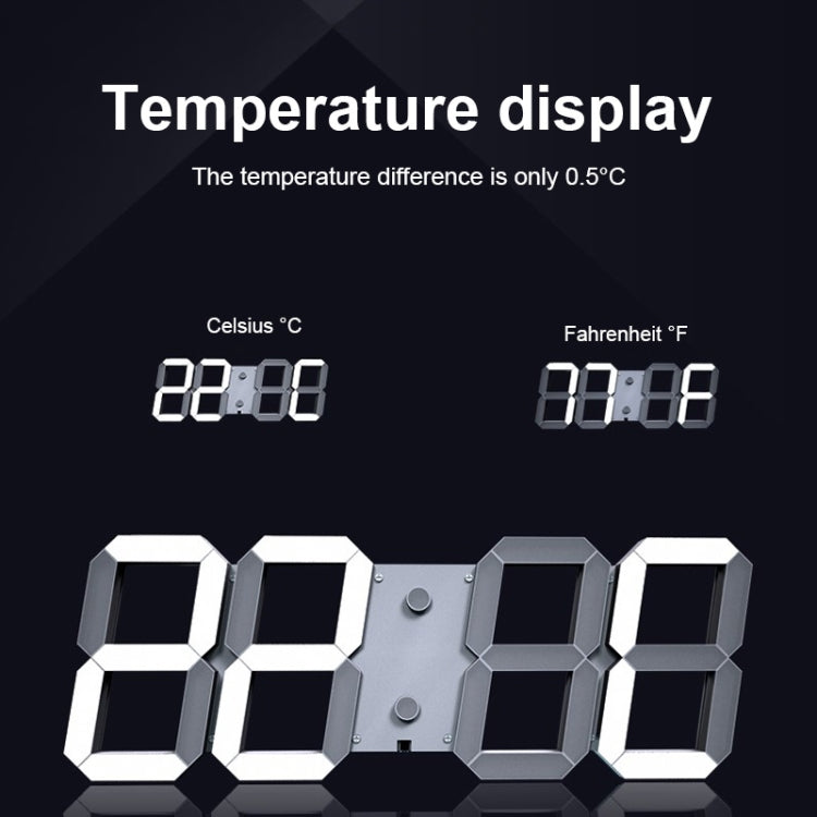 ساعة رقمية LED لغرفة المعيشة، ساعة حائط إبداعية مزودة بخاصية واي فاي، قابس أمريكي، 4 بت واي فاي مجوف أبيض، 4 بت واي فاي مجوف أحمر، 4 بت واي فاي صندوق مغلق أبيض