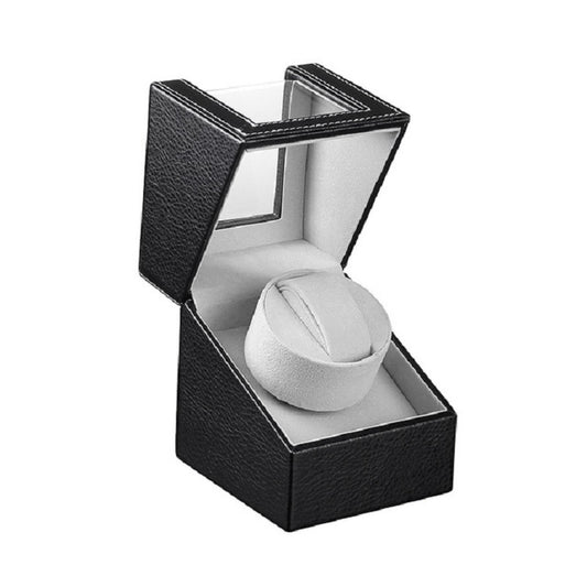 Leather Single Watch Box Electric Motor Watch Shaker Automatic Watch Shaker ,US Plug, Single, Black Leather, Single, Brown Leather