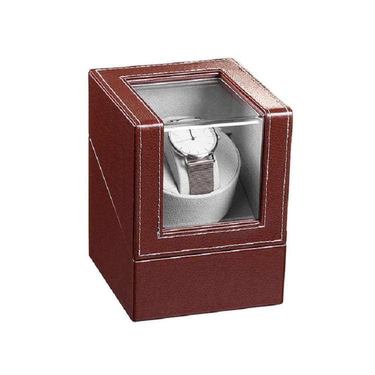 Leather Single Watch Box Electric Motor Watch Shaker Automatic Watch Shaker ,US Plug, Single, Black Leather, Single, Brown Leather