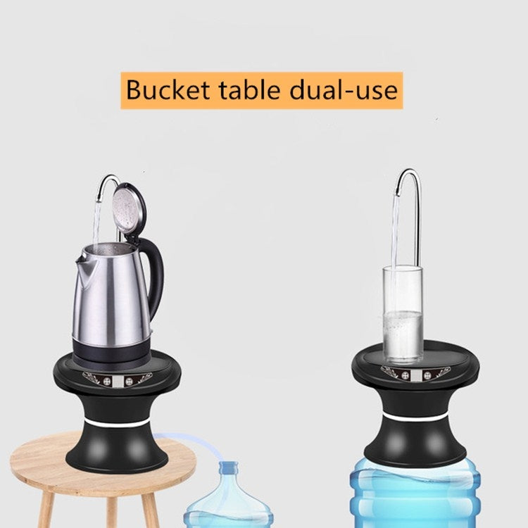 Tray Bucket Water Pump USB Rechargeable Wireless Electric Mineral Water Bucket Automatic Water Dispenser, Black