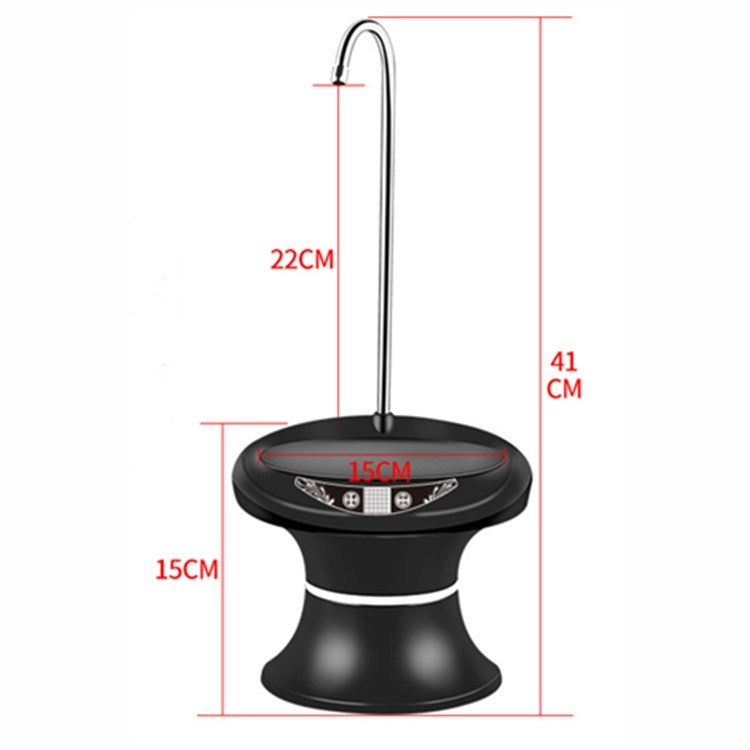 Tray Bucket Water Pump USB Rechargeable Wireless Electric Mineral Water Bucket Automatic Water Dispenser, Black