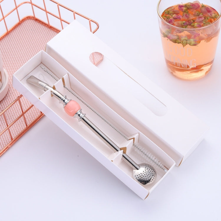 Washable Stainless Steel Straw Spoon Filter Slip Tea Tableware