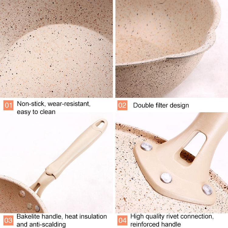 Thick Bottom Maifan Stone Household Small Frying Pan Non Stick Pan Deep Frying Pan, 26cm Black Without Cover, 26cm Beige Without Cover, 28cm Beige Without Cover