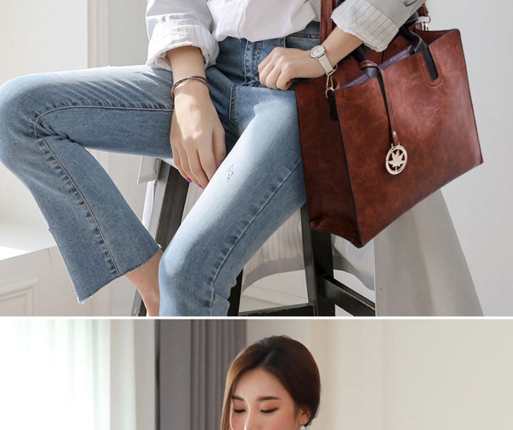 3 in 1 Leather Women Large Tote Bags Shoulder Bag Messenger Bag Purse