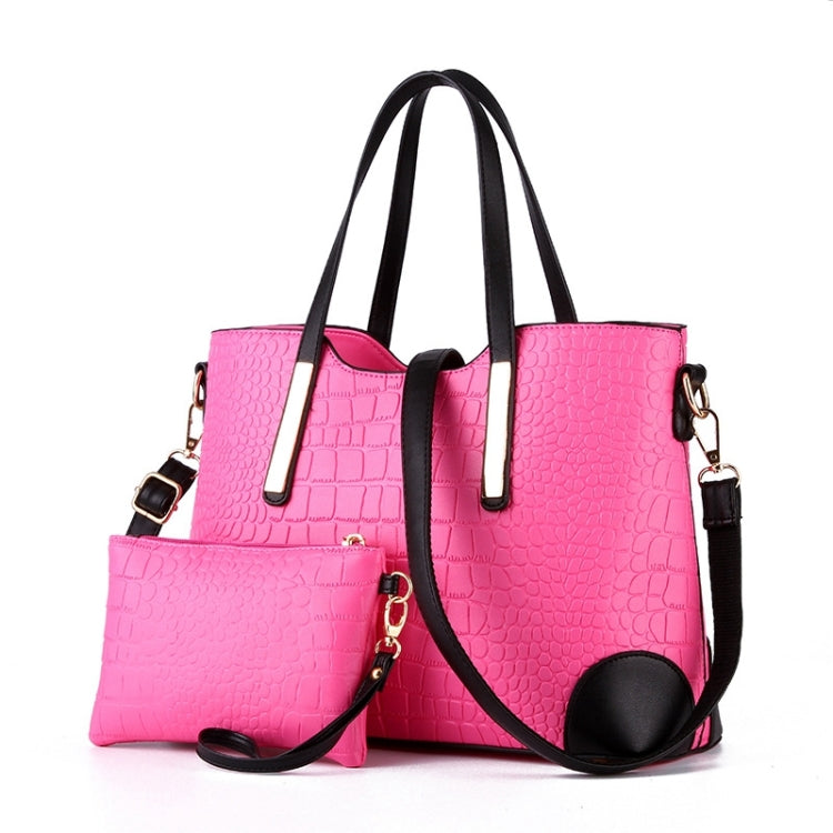2 in 1 Vintage Messenger Bags Shoulder Handbag Women Crocodile Pattern Composite Bag Leather Wallet