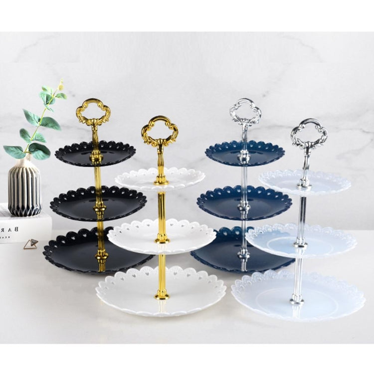 Party Birthday Three-layer Fruit Plate Cake Stand Dessert Storage Rack, Clear