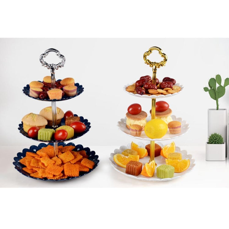 Party Birthday Three-layer Fruit Plate Cake Stand Dessert Storage Rack, Clear