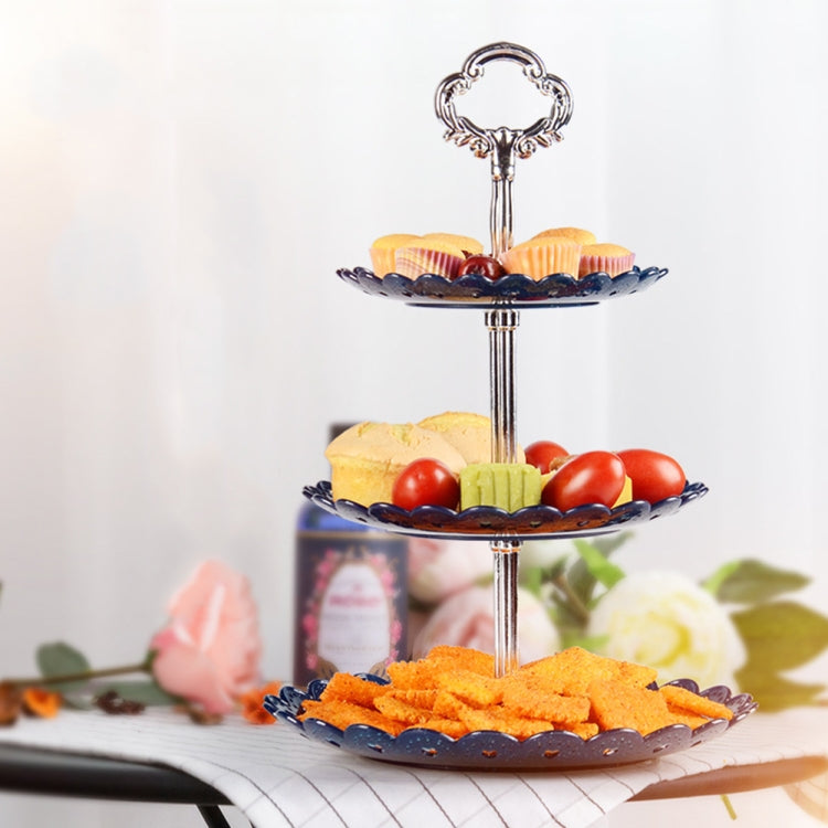 Party Birthday Three-layer Fruit Plate Cake Stand Dessert Storage Rack, Clear