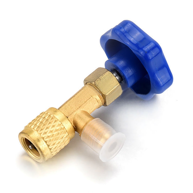 Blue Metal Valve Bottle Opener 1/4 SAE Connector Dispensing Refrigerant Valve Bottle Openers for R22 R134a R410A, Blue Metal Valve Bottle