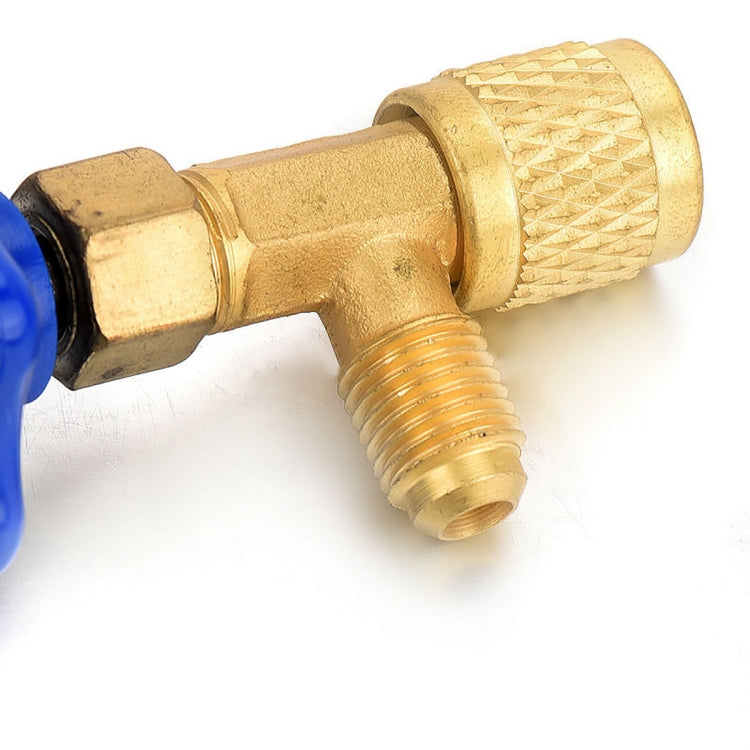 Blue Metal Valve Bottle Opener 1/4 SAE Connector Dispensing Refrigerant Valve Bottle Openers for R22 R134a R410A, Blue Metal Valve Bottle