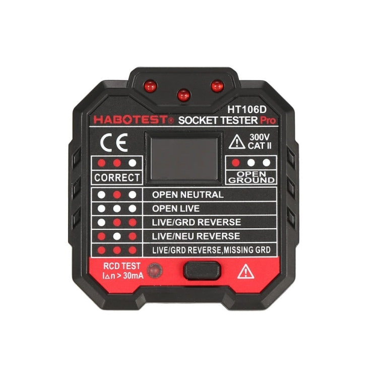 HT106 Socket Testers Voltage Test Detector Ground Line Neutral Line Live Line Leakage Electroscope