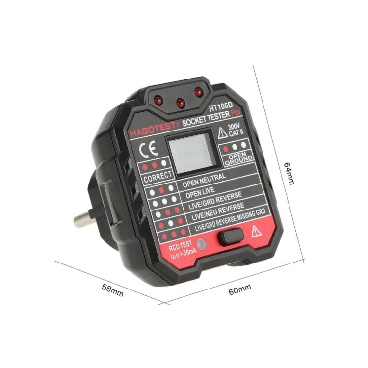 HT106 Socket Testers Voltage Test Detector Ground Line Neutral Line Live Line Leakage Electroscope