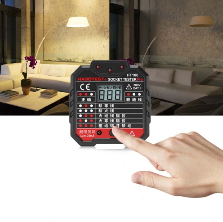 HT106 Socket Testers Voltage Test Detector Ground Line Neutral Line Live Line Leakage Electroscope