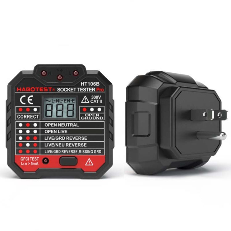 HT106 Socket Testers Voltage Test Detector Ground Line Neutral Line Live Line Leakage Electroscope