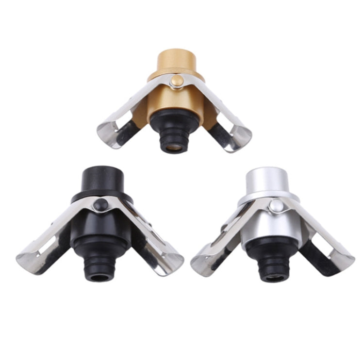 Push-button Stainless Steel Pumping Champagne Stopper Sparkling Champagne Snap Wing Vacuum Wine Stopper, 2 PCS Push-button Wine Bottle Stopper(Black), 2 PCS Push-button Wine Bottle Stopper(Gold), 2 PCS Push-button Wine Bottle Stopper(Silver)