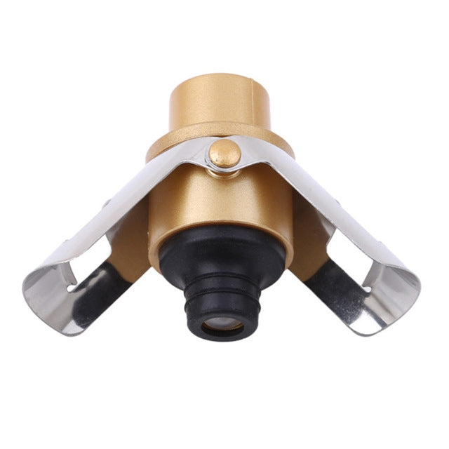 Push-button Stainless Steel Pumping Champagne Stopper Sparkling Champagne Snap Wing Vacuum Wine Stopper, 2 PCS Push-button Wine Bottle Stopper(Black), 2 PCS Push-button Wine Bottle Stopper(Gold), 2 PCS Push-button Wine Bottle Stopper(Silver)