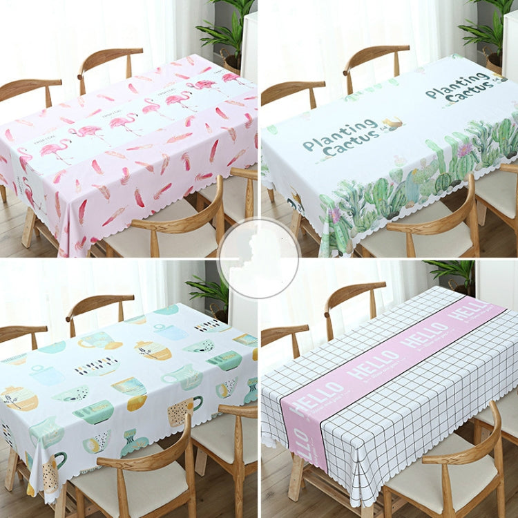 Printinging Coffee Dining Table Cloth PVC Waterproof Oilproof Anti-scalding Tablecloth, 120x120cm Square Table, 140x140cm Square Table, 120x180cm Dining Table, 140x180cm Dining Table, 140x200cm Dining Table, 140x220cm Dining Table