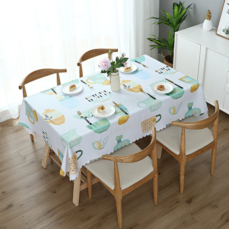 Printinging Coffee Dining Table Cloth PVC Waterproof Oilproof Anti-scalding Tablecloth, 120x120cm Square Table, 140x140cm Square Table, 120x180cm Dining Table, 140x180cm Dining Table, 140x200cm Dining Table, 140x220cm Dining Table